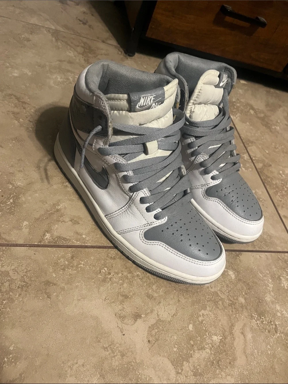 Nike Air Jordan 1 High Top Sneakers - Grey & White